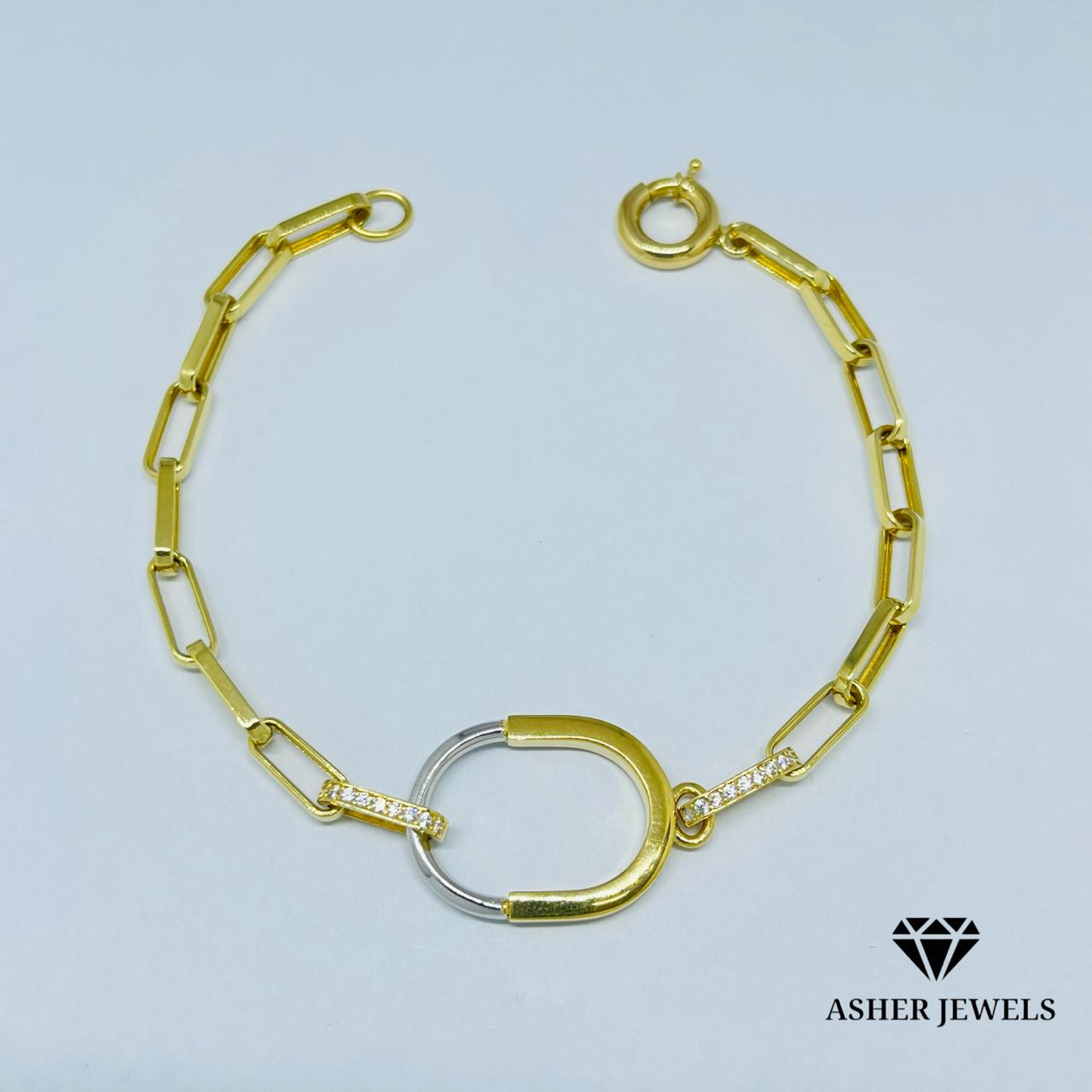 Paperclip Tiffany Charm  Bracelet 7.5"